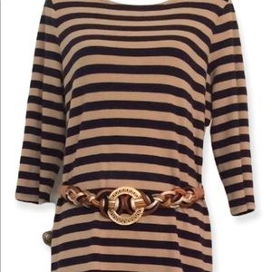 Tan and Navy Fall Dress